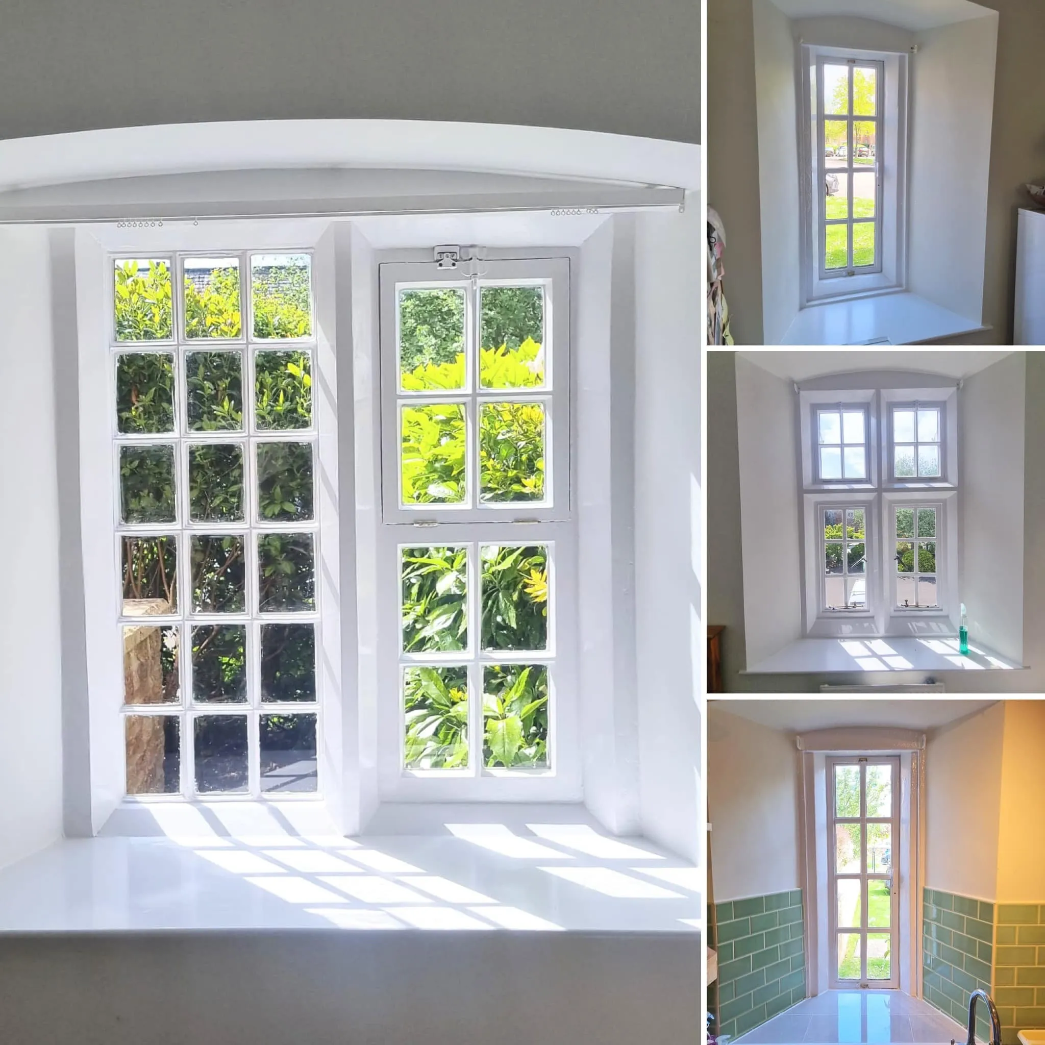 A collage of photos of a kitchen window.